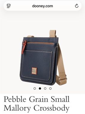 Dooney & Bourke Black Pebble Grain Crossbody with Tan Strap